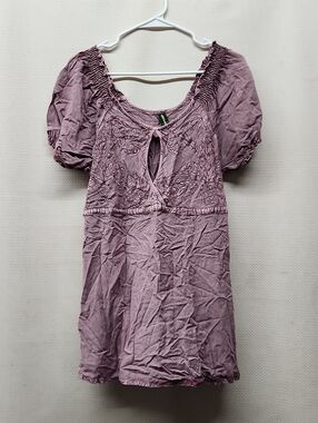 Sacred Threads Mauve Embroidered Peasant Tunic